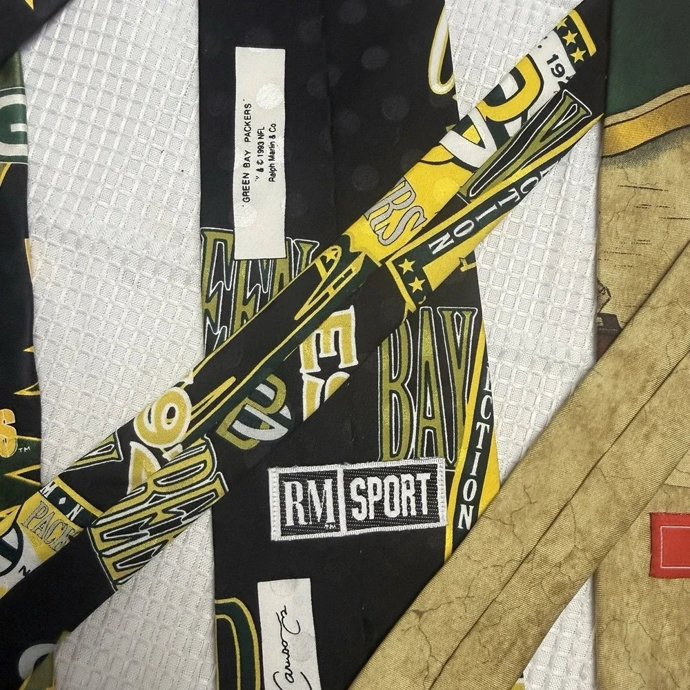 3 Green Bay Packers Neckties Tie Football NFL Father Pattern Wisconsin